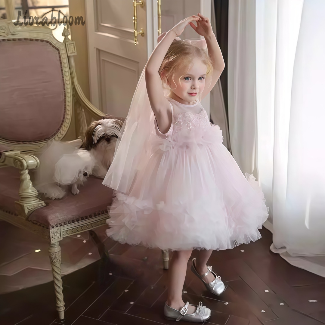 Women Formal Wear Designers - فستان تول للفتيات بتصميم تنورة متعددة
