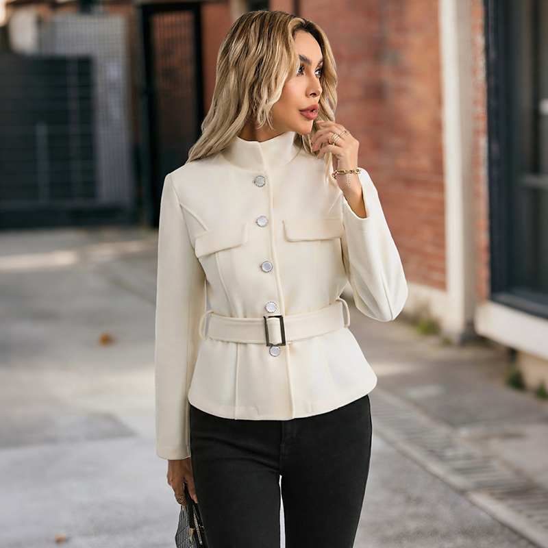 جاكيت نسائي أبيض بياقة وهمية و - مراجعة Women Formal Wear Belt وسعره