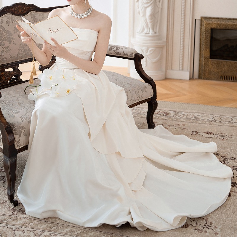 فستان زفاف فرنسي بدون حمالات،  - مراجعة Women'S Formal Wear For Wedding وسعره
