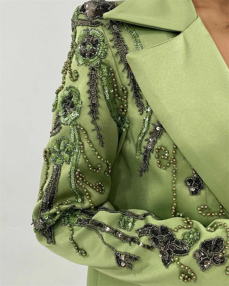 مصمم الأخضر الساتان النساء الد - مراجعة Women Formal Wear Designers وسعره