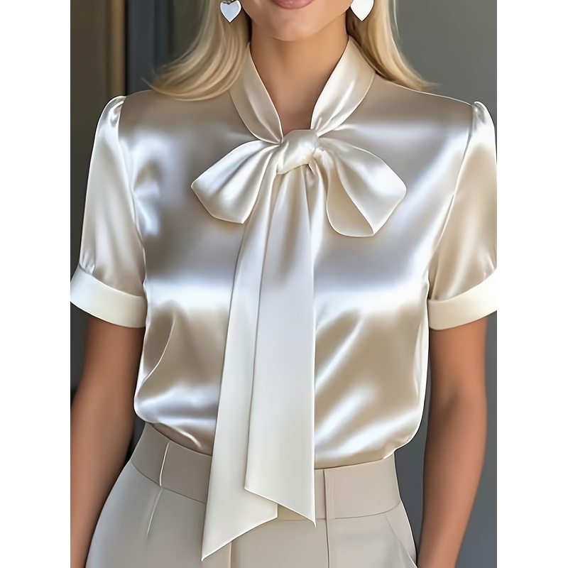 قميص نسائي أنيق بأكمام قصيرة و - مراجعة Women Formal Wear Stitching وسعره